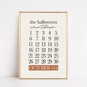 halloween advent calendar | halloween countdown calendar | printable halloween decor | large wall art | kikiandnim | digital download