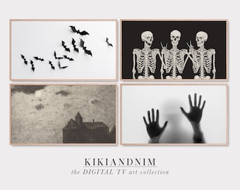 samsung frame tv art set | halloween frame tv art | black bats | the frame tv art | spooky art for frame tv | kikiandnim | digital download