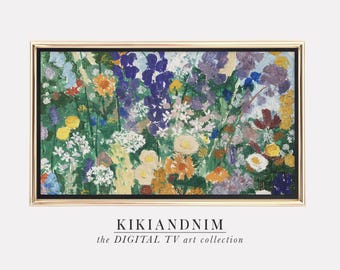 Abstracte bloemenkunst voor Samsung Frame TV | Summer Blooms Artwork voor Frame TV (digitale download)