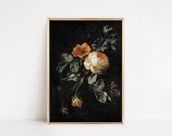 Dark Academia Decor | Moody Vintage Botanical Print | Fall Wall Art | Autumn Printable Wall Art | KIKAINDNIM | Digital Download