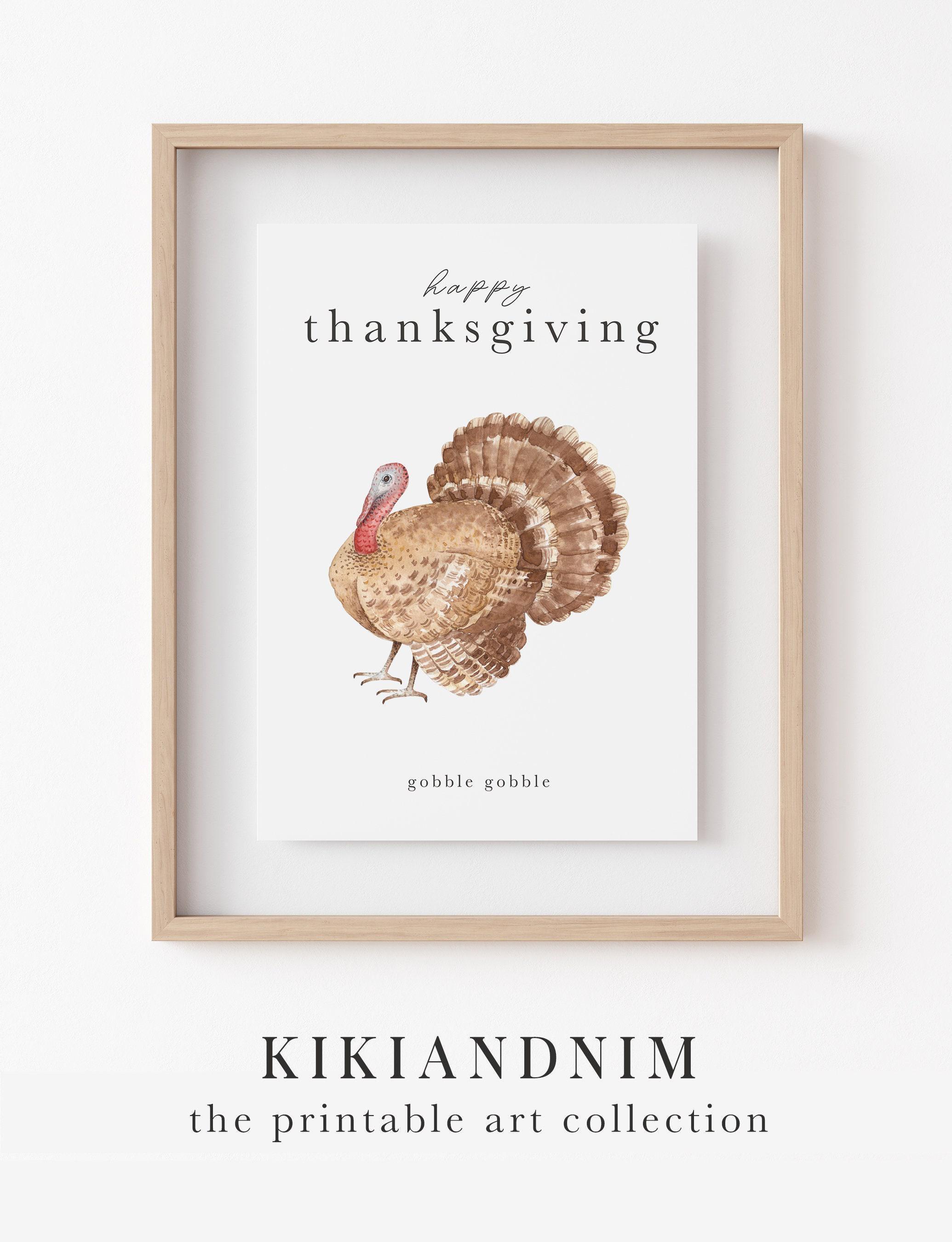 Thanksgiving Decor | Turkey Print | Thanksgiving Wall Art ...