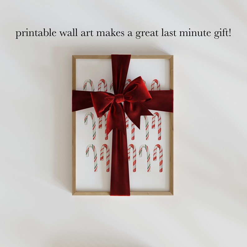 christmas candy cane decor | candy cane printable wall art | candy cane art | classic christmas wall art | kikiandnim | digital print image 6