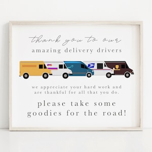 delivery driver thank you sign | 8x10 delivery driver snack sign | take a treat sign | delivery driver sign | kikiandnim | digital download