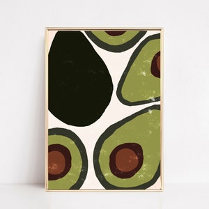 avocado art print | instant download | kitchen wall art | avocado wall art | avocado print | kitchen art print | fruit wall art | boho decor