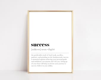 success definition | office wall art | home office decor | motivational prints | inspirational quote prints | printable wall art