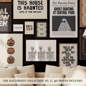 halloween printable wall art | 40 HALLOWEEN PRINTS | halloween decor | halloween prints | halloween wall decor | kikiandnim | digital prints image 1
