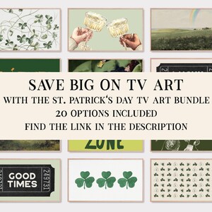 Samsung cornice tv art st. giorno di san patrizio / quadrifogli / the frame tv art / st. decorazioni per il giorno di San Patrizio / kikiandnim / download digitale immagine 4