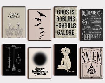 pink halloween decor | set of 20 PRINTABLES | pink witchy decor | boho halloween wall art | halloween prints set | gallery wall | kikiandnim