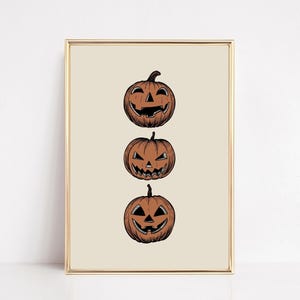 nostalgic halloween wall art set | retro halloween digital prints | halloween decor | halloween posters | kikiandnim | digital download image 7