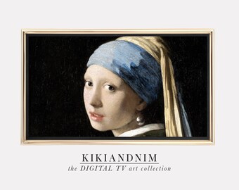 samsung frame tv art | classic art for frame tv | the frame tv art | vintage woman portrait | moody tv art | kikiandnim | digital tv art