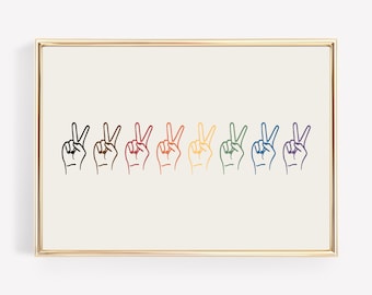 subtle pride wall art | LGBT pride decor | pride office decor | LGBTQ gift | pride art | rainbow art print | kikiandnim | digital download