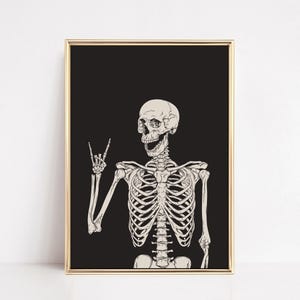 Halloween Printable Wall Art | Funny Skeleton Print | KIKIANDNIM | Digital Download