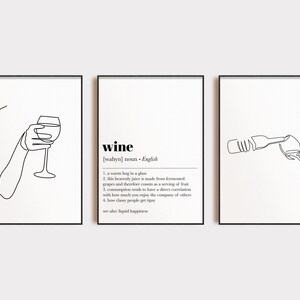 Wine Printable Wall Art Set of 3 Prints Wine Wall Art - Etsy