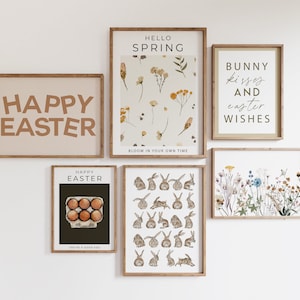 easter wall art | set of 6 easter printables | easter decor | spring wall art | easter art | spring decor | kikiandnim | printable wall art