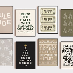 boho christmas decor | 20 christmas printables | neutral christmas prints | christmas wall art | holiday decor | kikiandnim | printable art