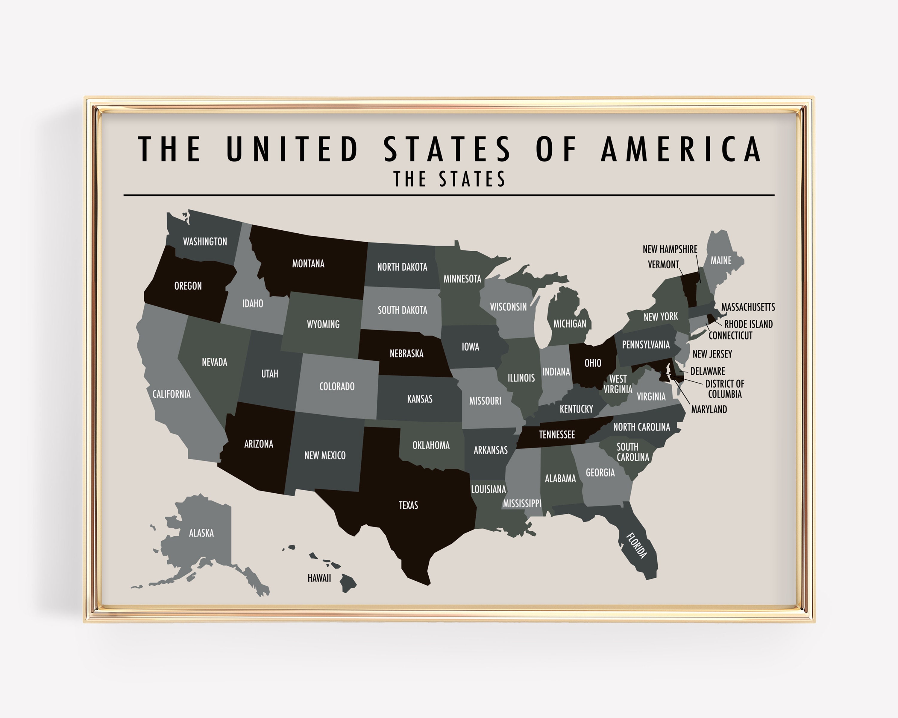 printable us map poster united states map printable usa etsy