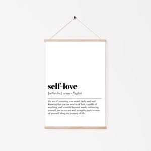 Impresión de definición de amor propio / Arte de pared de amor propio / Impresión de definición / Póster minimalista / Arte de pared imprimible para decoración del hogar / Descarga digital imagen 5