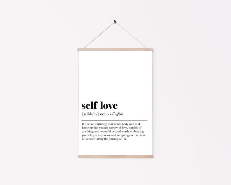 Impresión de definición de amor propio / Arte de pared de amor propio / Impresión de definición / Póster minimalista / Arte de pared imprimible para decoración del hogar / Descarga digital imagen 5