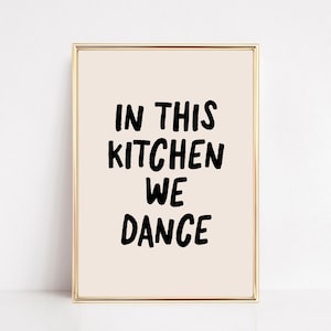 kitchen wall art | this kitchen is for dancing print | kitchen decor | kitchen printable wall art | kitchen art | kikiandnim | digital print
