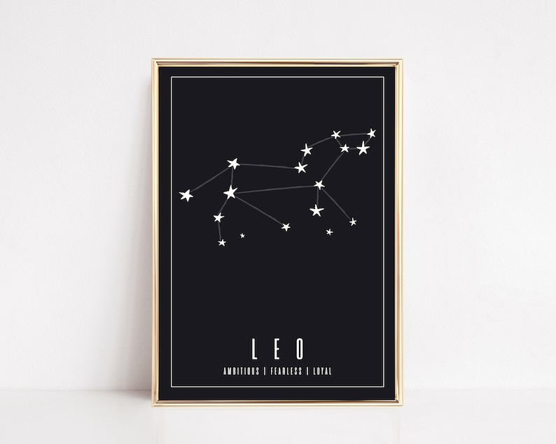 Leo Wall Art Leo Print Astrology Gifts Leo Art Zodiac Etsy
