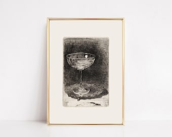 vintage bar cart print | bar wall art | kitchen wall art | bar cart decor | moody art | bar cart accessories | kikiandnim | digital print
