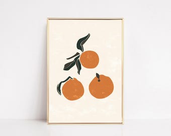 oranges wall art | kitchen poster | citrus fruit home decor | kikiandnim | printable wall art
