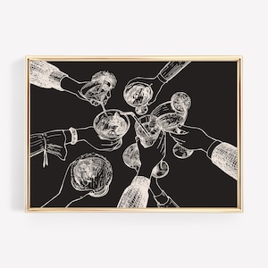 proost afdrukken | barwagen decor | zwart beige kunst aan de muur | barwagen afdrukken | barwagen kunst | proost teken | kikiandnim | afdrukbare kunst aan de muur