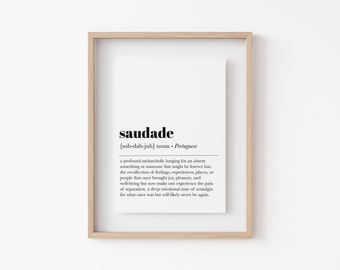  Saudade definition - Unframed art print poster or greeting card  : Handmade Products