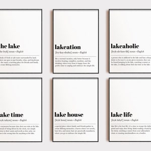 lake house decor | set of 6 prints | lake house wall art | lakeaholic | lake art | lake house gift | kikiandnim | printable wall art