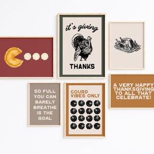 friendsgiving decor | 6 PRINTABLES | thanksgiving printable wall art | funny thanksgiving decor | kikiandnim | printable wall art