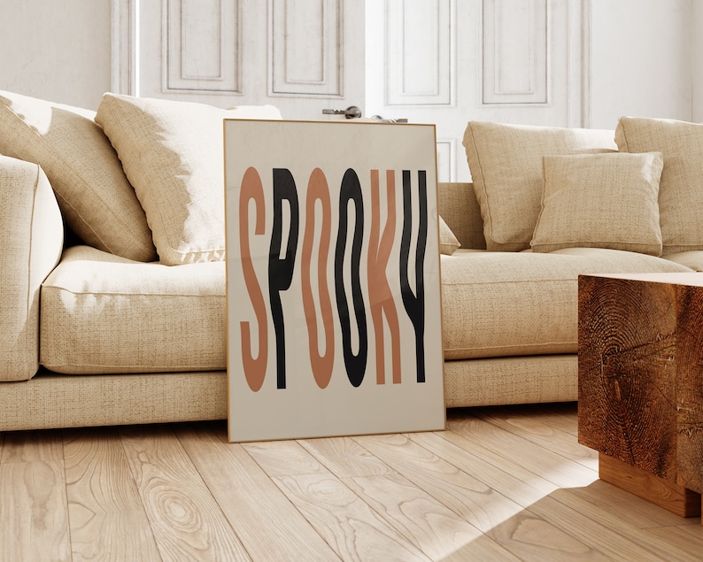 spooky wall art trendy wall art print halloween decor halloween wall art halloween print typography kikiandnim digital print image 3