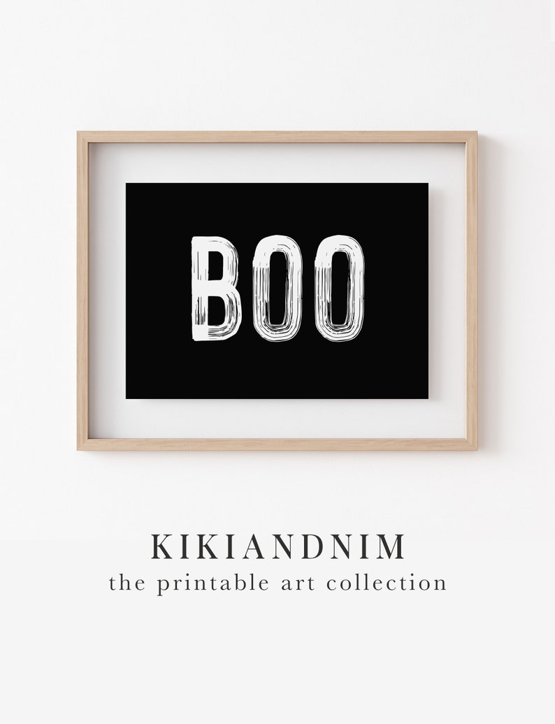 minimalist halloween decor boo print funny halloween printable wall art halloween poster halloween art kikiandnim digital print image 2