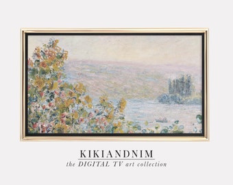 frame tv art summer | floral samsung frame tv art | vintage floral tv art | pastel botanical art for frame tv | kikiandnim | digital tv art