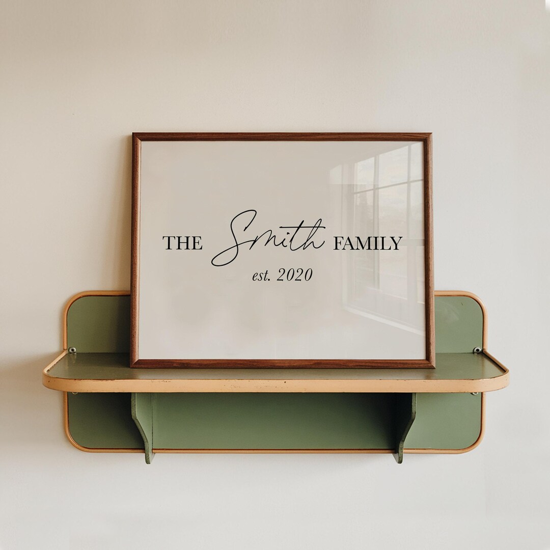 Custom Family Name Sign | Personalized Family Wall Art Gift | Neutral ...