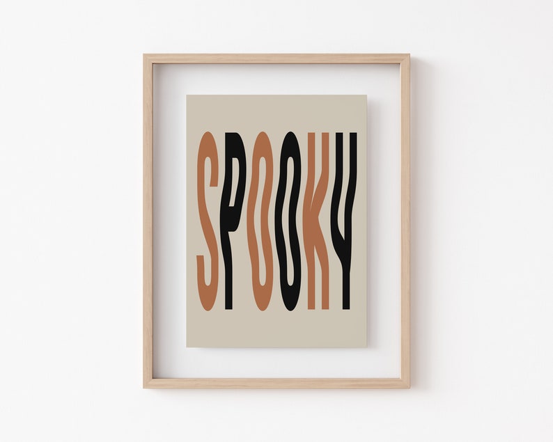 spooky wall art trendy wall art print halloween decor halloween wall art halloween print typography kikiandnim digital print image 2