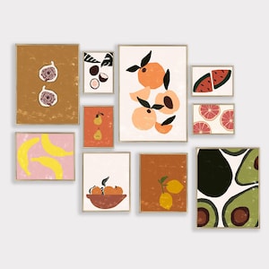 kitchen gallery wall art set | 10 PRINTABLES | citrus fruit wall art | kitchen decor | digital download