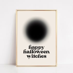 segno di felice Halloween / arredamento da strega / arredamento di Halloween carino / arte da parete retrò / arte da parete alla moda / kikiandnim / arte da parete stampabile di Halloween