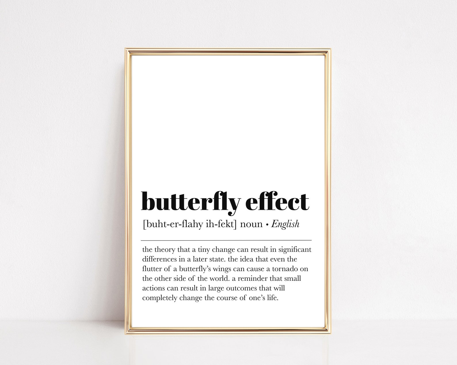 Butterfly Effect Definition Print Inspirational Wall Art Etsy