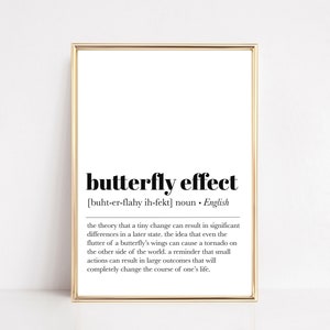 butterfly effect definition print | inspirational wall art | minimalist home decor | inspirational quote | kikiandnim | digital print