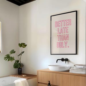 Pink Bathroom Decor | Set of 3 Prints | Girly Wall Art | Bathroom Signs ...