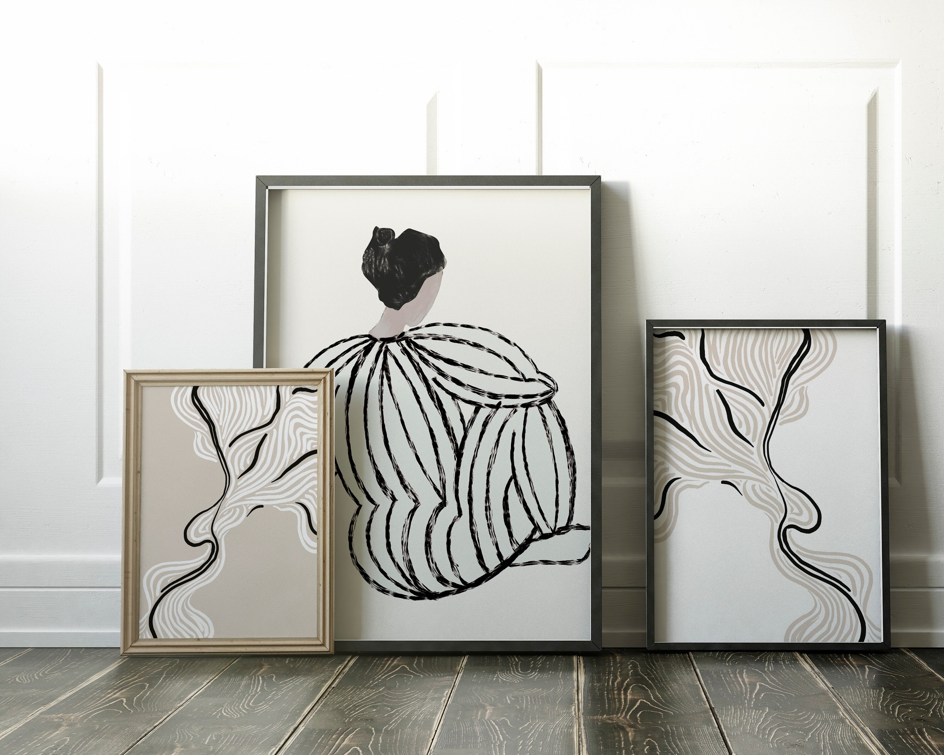 Abstract Woman Wall Art Minimalist Women Wall Art Woman Etsy