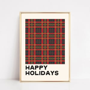classic christmas decor | plaid christmas wall art | holiday decor | christmas print | christmas poster | kikiandnim | printable wall art