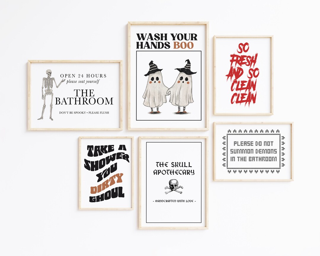 Halloween Bathroom Decor 6 PRINTABLES Halloween Bathroom Prints ...