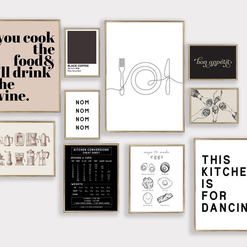 kitchen print set of 10 printables kitchen wall art -... Kitchen Print Set of 10 PRINTABLES Kitchen Wall Art - Etsy