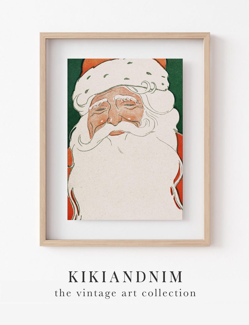 Kitschy Vintage Santa Print | Retro Christmas Decor | Holiday Printable Wall Art (Digital Download) image 11