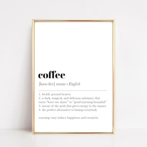 coffee definition printable wall art | coffee bar printable | coffee bar art | coffee print | coffee bar decor | digital download