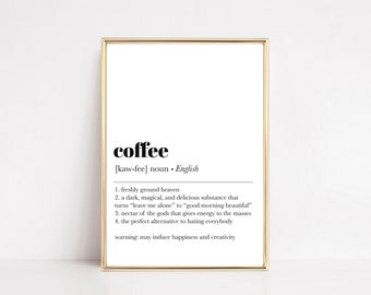 coffee definition printable wall art | coffee bar printable | coffee bar art | coffee print | coffee bar decor | digital download