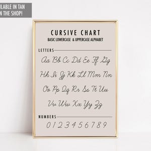 homeschool decor | homeschool printables | classroom decor | classroom poster | cursive alphabet writing chart | kikiandnim | digital print image 5