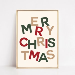 christmas wall art | merry christmas print | christmas printable | christmas poster | typography christmas | kikiandnim | printable wall art