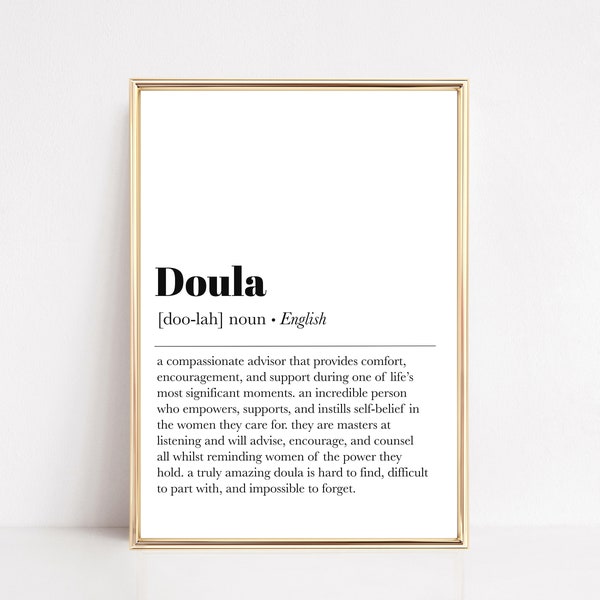 doula definition printable wall art | doula gift | doula quote | present for doula | office wall art | birth worker | digital download